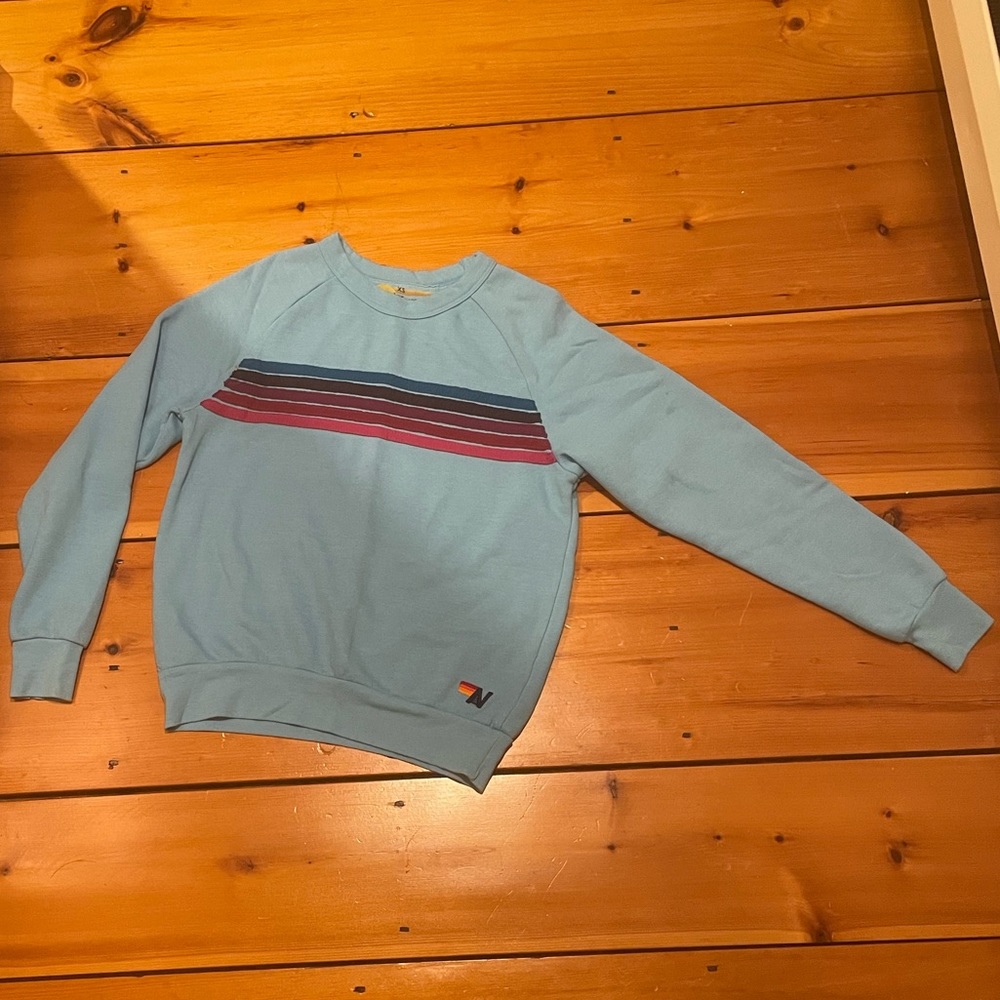 Aviator Nation Sky Blue 5-Stripe Sweatshirt